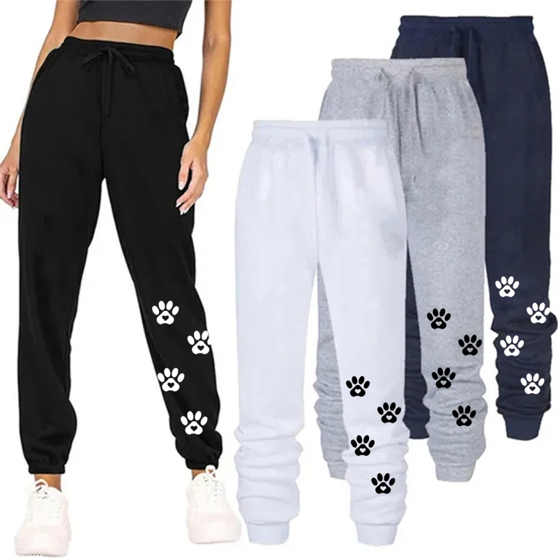 

Daily Joggers Fashion Baggy Pants Woman Casual Cat Paw Sweatpants Comfortable Fitness Trousers Womens Soft New Versatile Women's