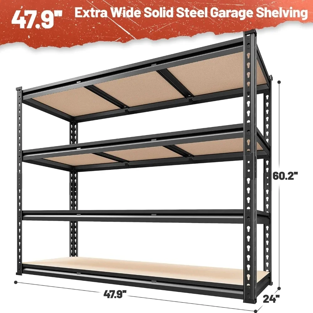 Garage Shelving Heavy Duty Storage Shelves Heavy Duty Shelving 2550LBS Adjustable Metal Shelves for Garage  tool organizer