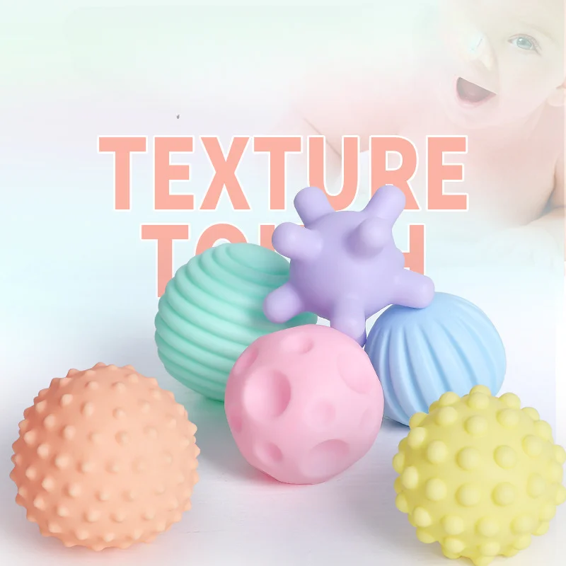 Baby Soft Silicone Touch Ball Manhattan Grasp Training Ball Sensory Massage Water Play Toy