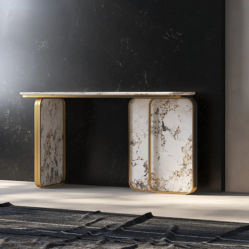 Entrance table Modern simple entrance hall Entrance cabinet Aisle against the wall Marble strip case Household living room