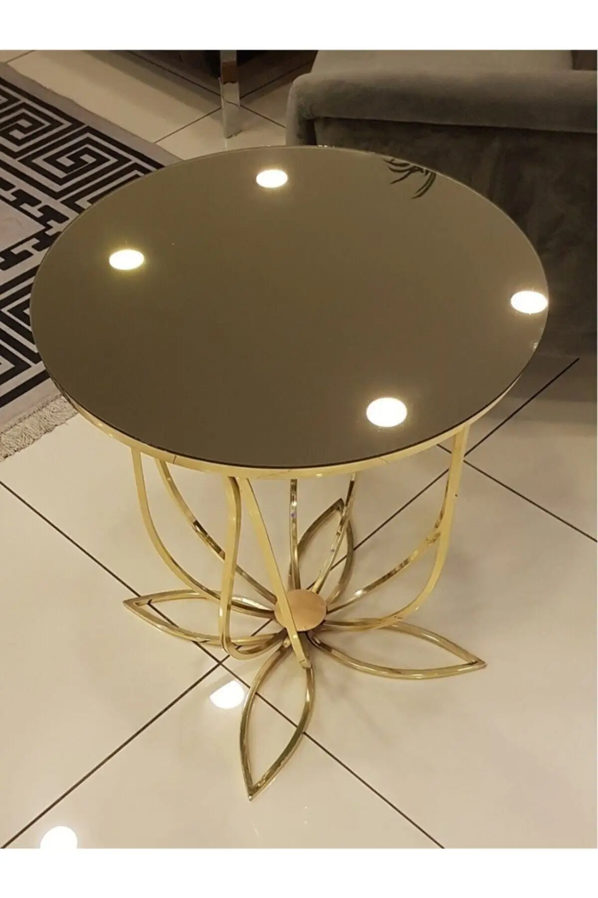Metal Foot Gold Color Tulip Side Coffee Table luxury coffee table coffee table sofa coffee table