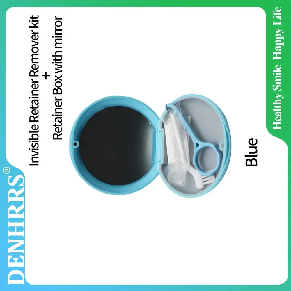 

1Pc Dental Oral Retainer Storage Plastic Box with mirror and Retainer Remover Set
