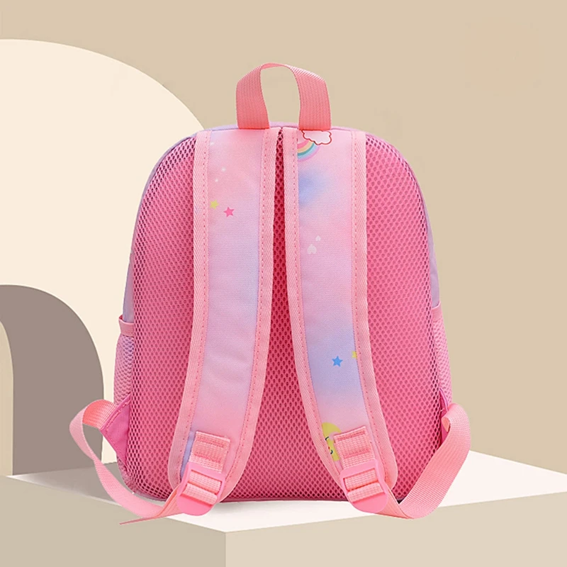 Mochila De Color degradado para niños pequeños y niñas, patrón de animales de dibujos animados/sirena, mochilas escolares de primaria de jardín de infantes