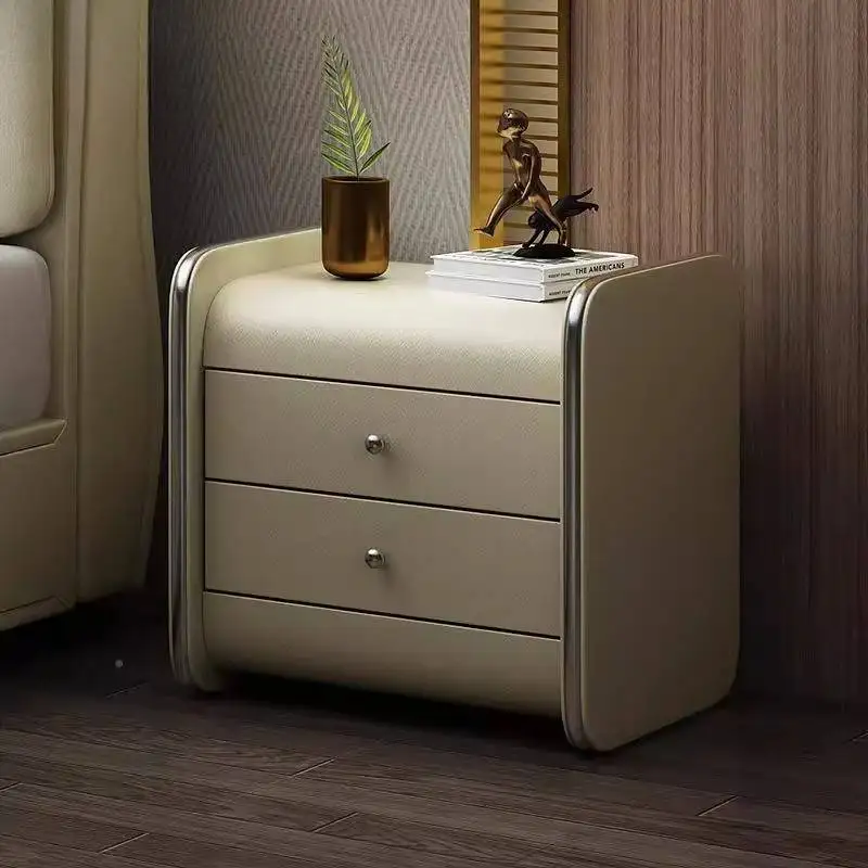 

Gray Aesthetic Bedside Table Bedroom Designer Space Saving Bedside Table Unique Japanese Retro Mesitas De Noche Furniture Home