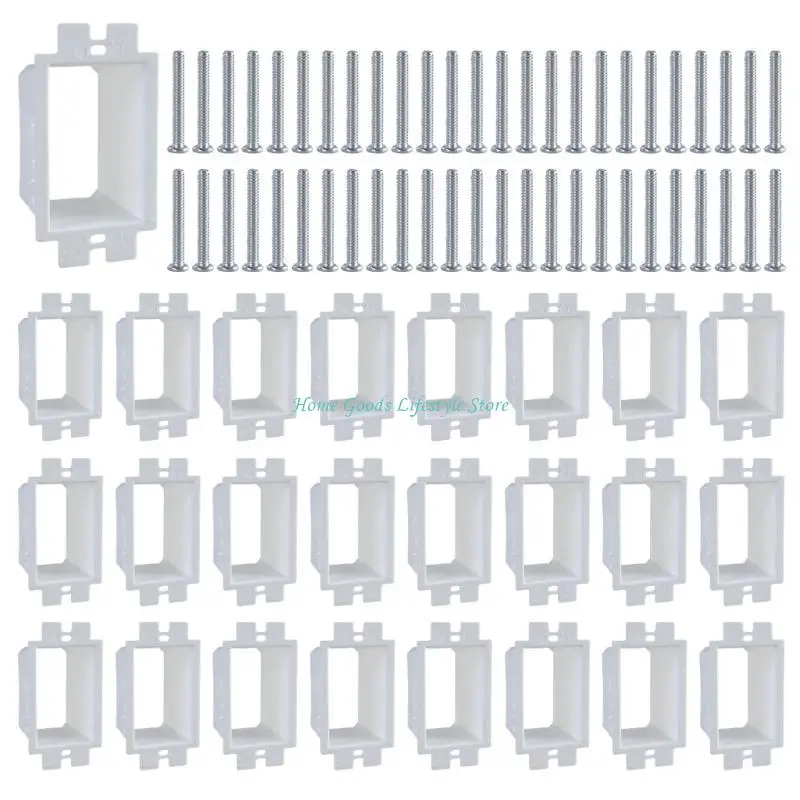 E74E Electrical Box Extenders & Screws Pack Of 30 for Single Gang Power Accessories