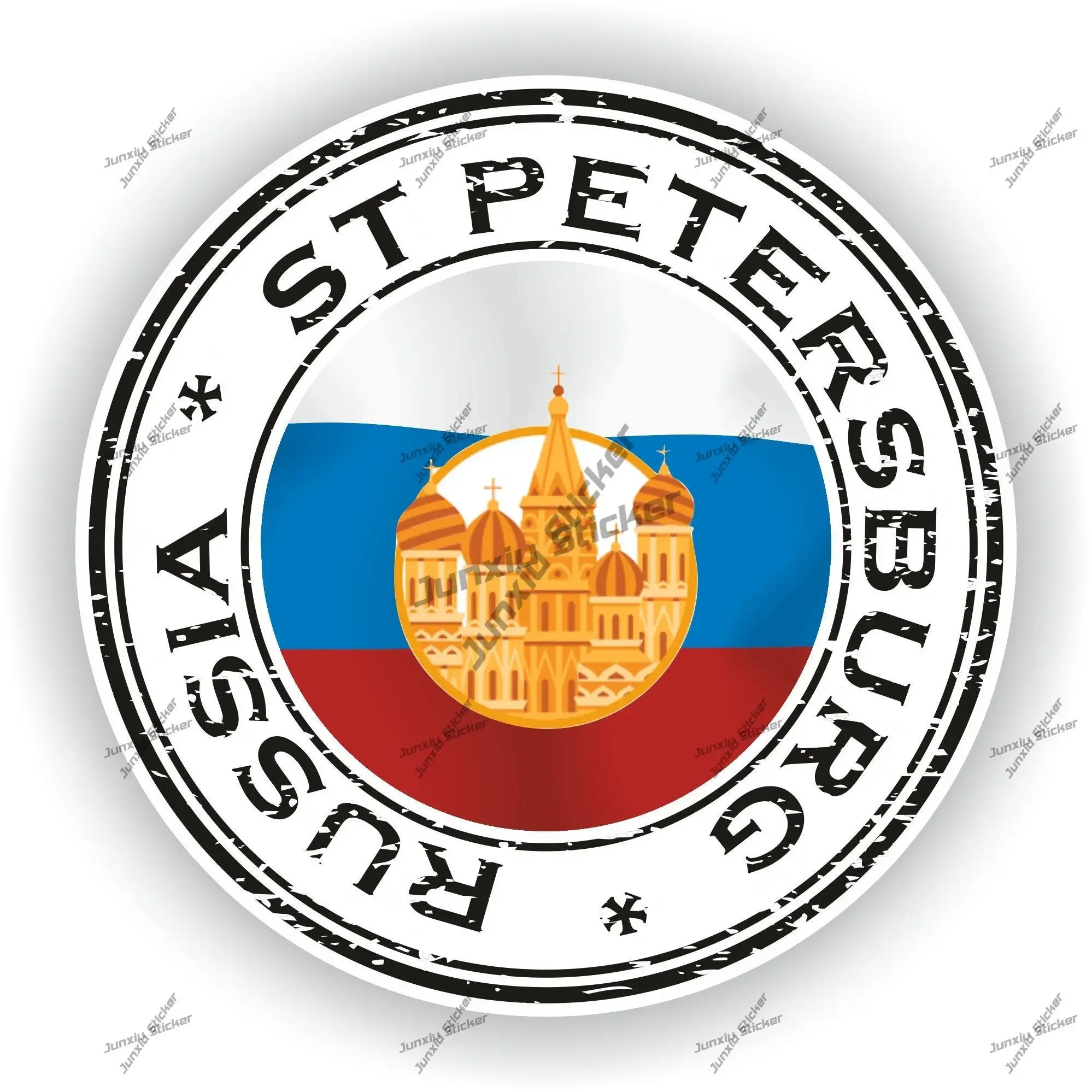 

Russia ST Petersburg Seal Sticker Coat of Arms of Russia Seal Round Flag Decal for Car SUV Laptop Fridge Guitar Moto accessories