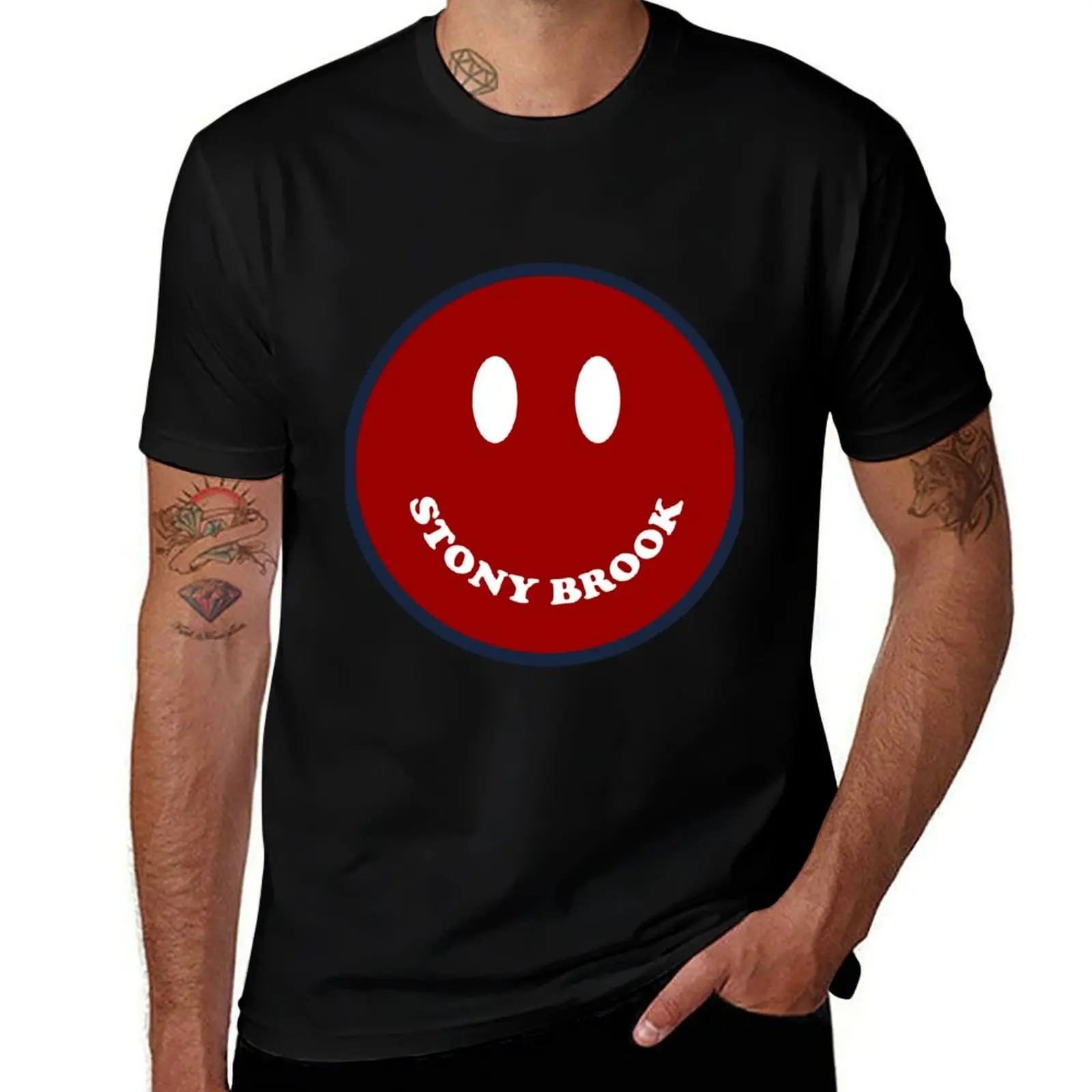 Stony Brook University Smiley - Red and Blue T-Shirt Holiday Outdoor T-Shirt