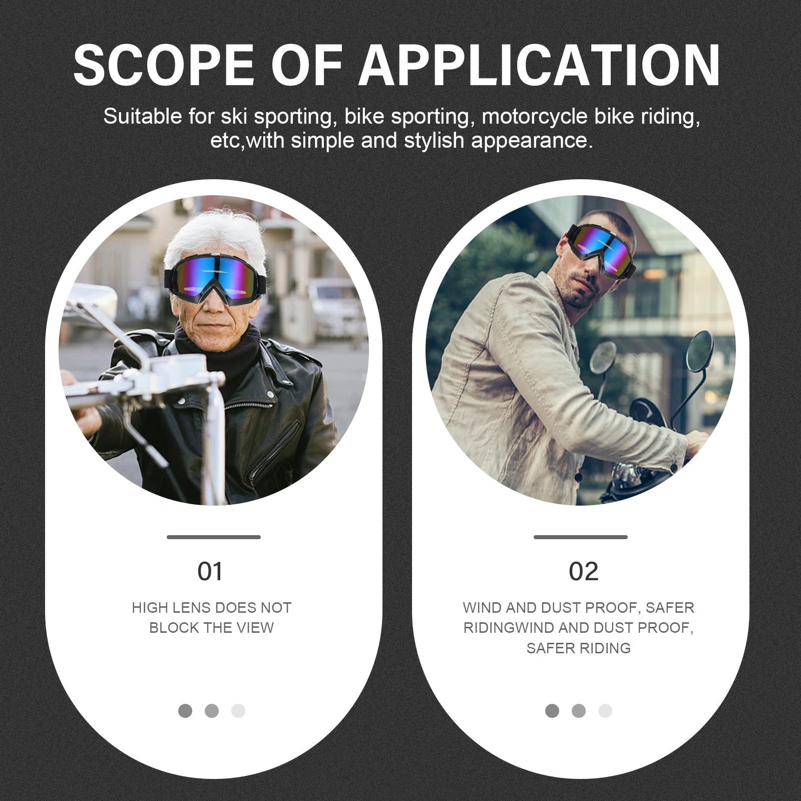 

Windproof Glasses Motorcycle Goggles Outdoor Cycling Sports Glasses Cold Winter Eye Protection TPU Material Comfortable Fit