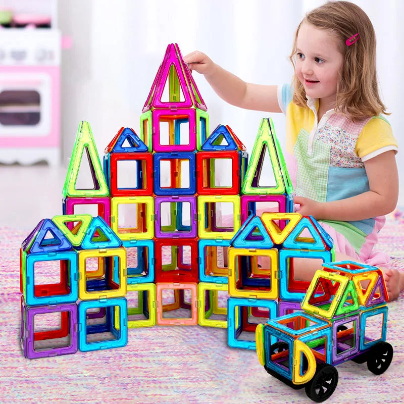 Big & Mini Magnetic Building Blocks Accessories Magnetic Constructor Designer Set Educational Magnet Toys for Children Gifts