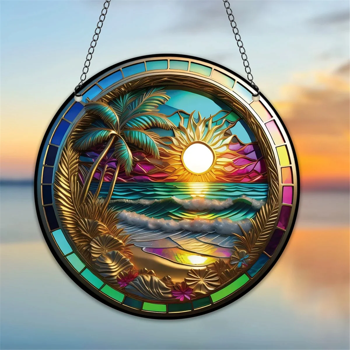 

L74A 6 шт. 3D декор восхода и заката, витражи для окон, декор для сада, гостиной, подарок для нее, знак