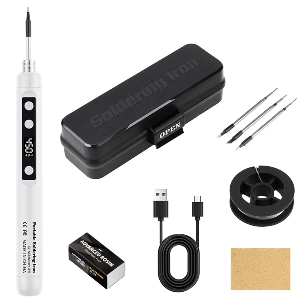 

Беспроводной USB перезаряжаемый паяльник с ЖК-дисплеем и регулируемой температурой для DIY ремесел ювелирных изделий, пайки печатной платы