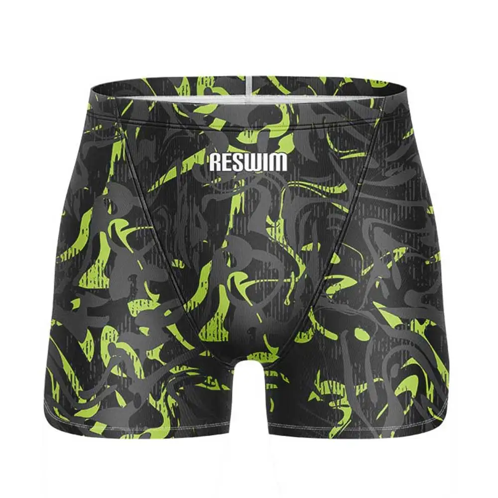 Summer Men's Printed Swimming Shorts Jammer Swimwear Surfing Beach Tights Trunks Boys Sports Pants New Quick Dry Diving Swimsuit