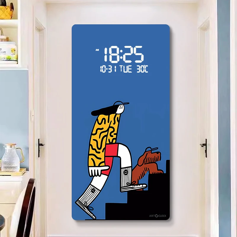 Large Sized Cartoon Digital Wall Clock,Large Sized Luxury Home Decor