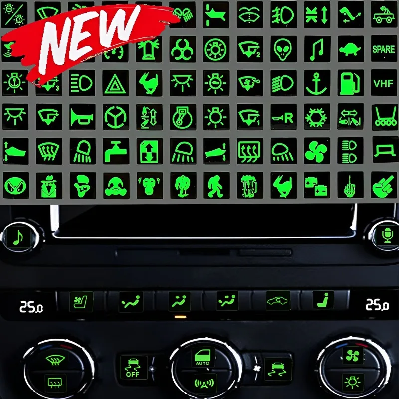 Pegatina luminosa para coche, pegatinas de PVC para botones de Panel de instrumentos, decoración de camión, etiqueta de interruptor basculante, accesorios de estilo para coche