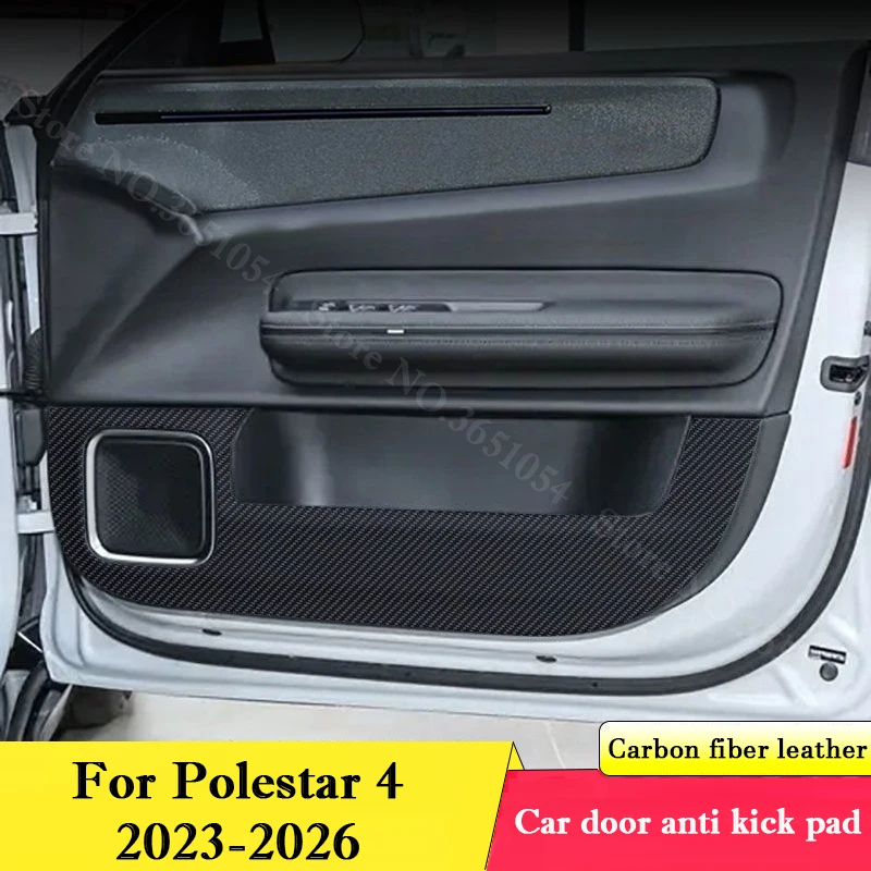 

For Polestar 4 2023-2026 Car Door Anti-kick Pad PU Leather Interior Protection Pads Anti-dirty Decor Sticker Auto Accessories