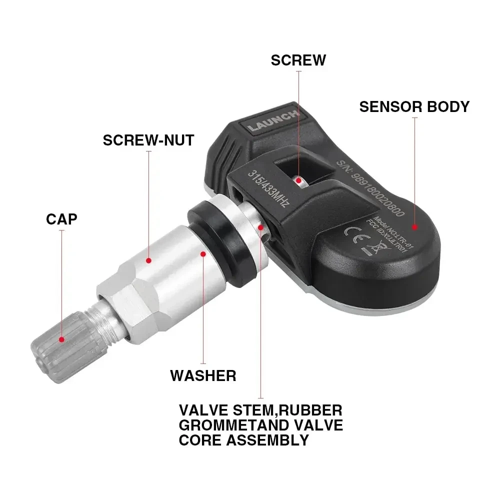 LAUNCH X431 TPMS Sensor 2in1 RF-Sensor 315MHz/433MHz TPMS Tire Repair Tool Scanner TSGUN Tire Pressure Sensor Tester Programming