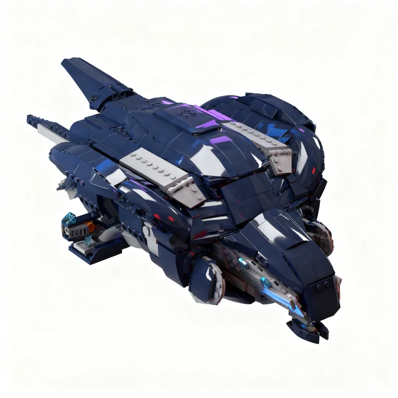 

1489PCS MOC Game Series Ru Swum Pattern Phantom Warrior Transport Halo Model Building Blocks DIY Assembly Building Blocks Gift