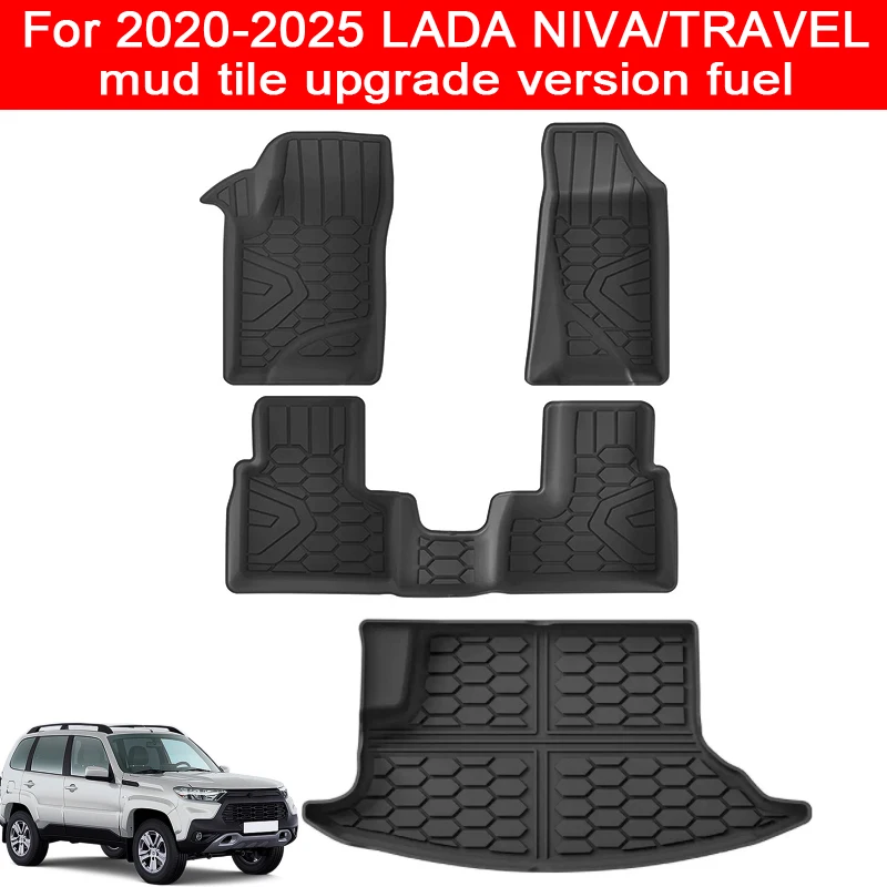 

Car Floor Mats for 2025 2024 2023 2022 2021 2020 LADA NIVA TRAVEL mud tile upgrade version fuel Trunk Pad TPE 3D Foot Mat