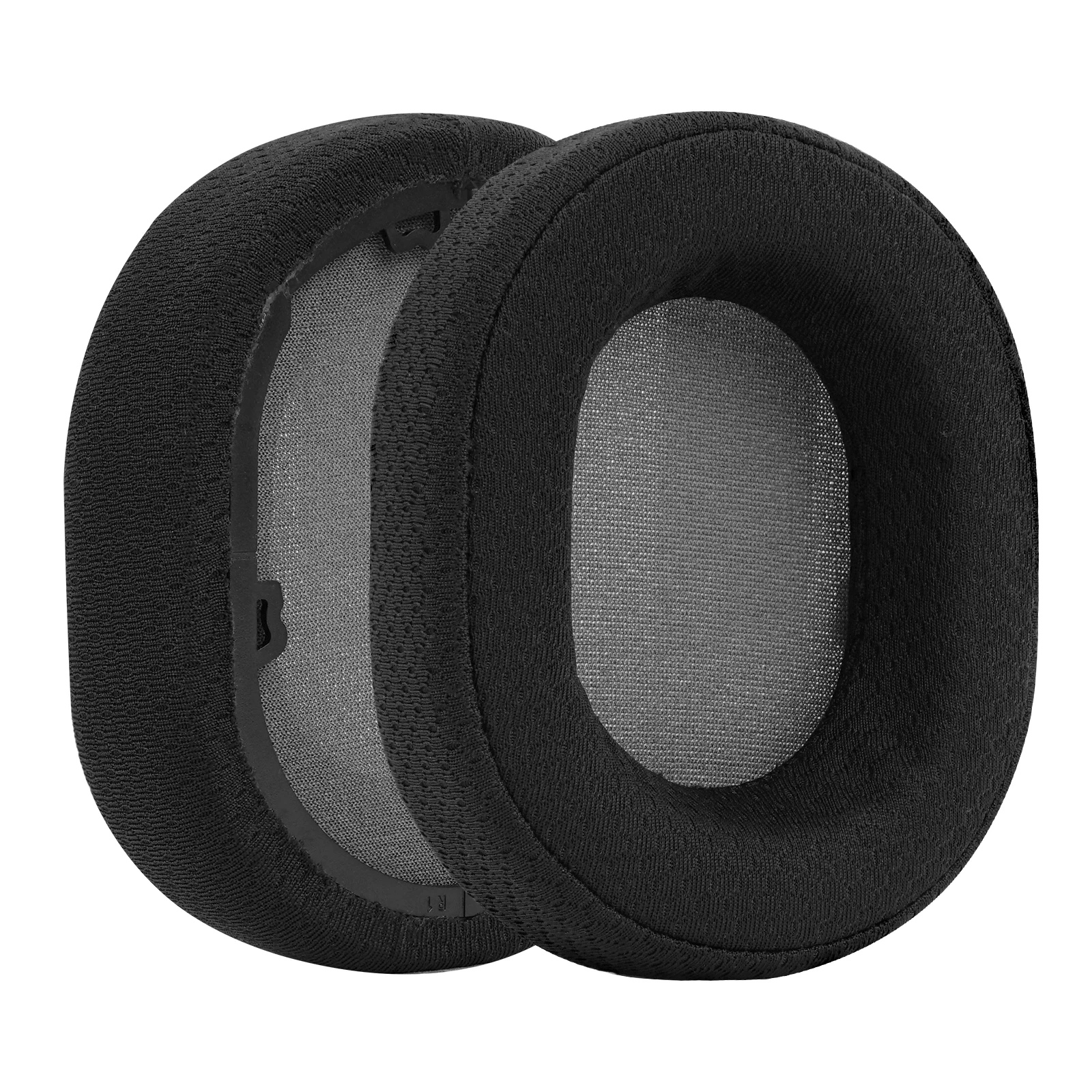 Geekria Comfort Mesh Fabric Replacement Ear Pads for Corsair HS65, HS55 Headphones Ear Cushions, Headset Earpads