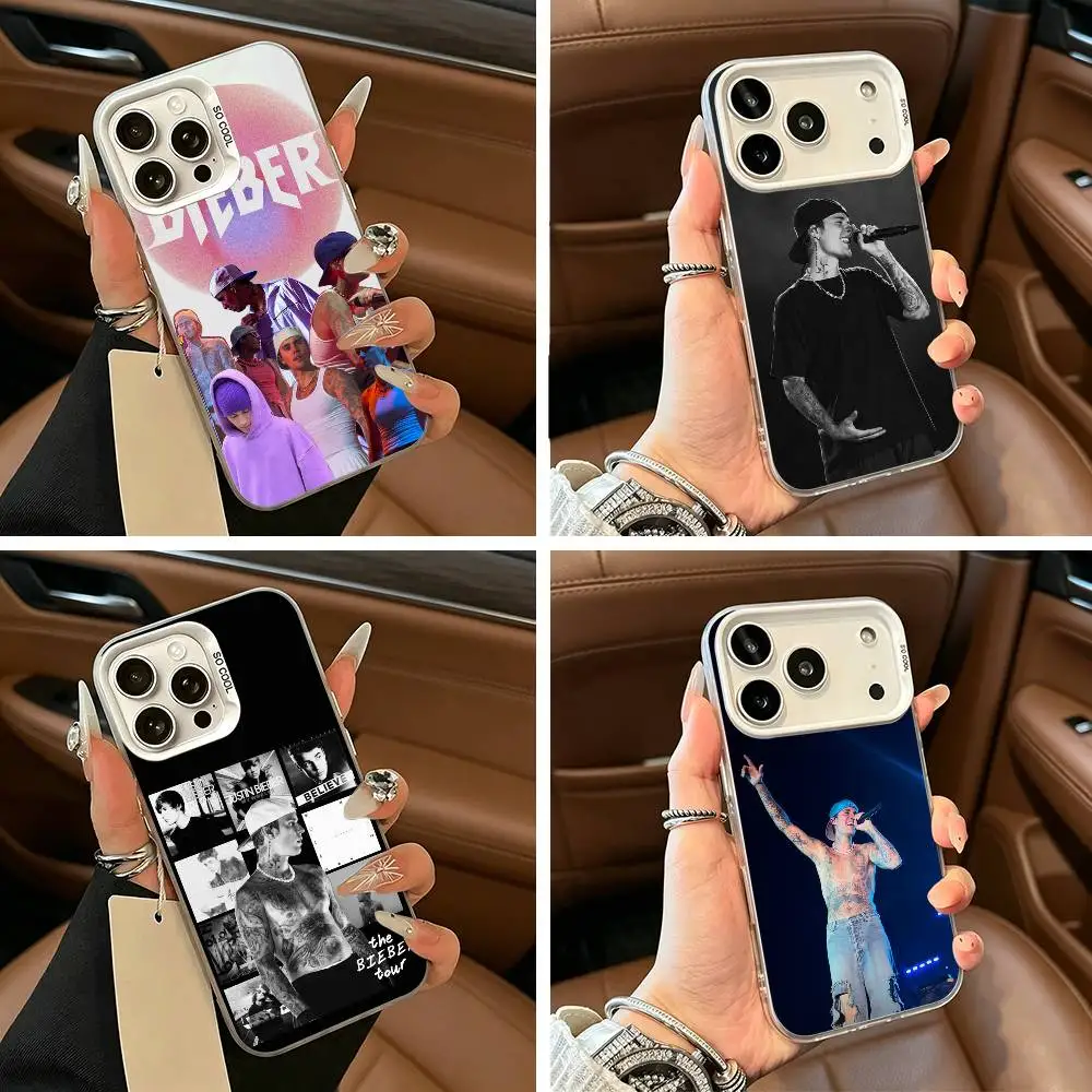 

Top pop male singer Justin-B- Bieber Phone Case For iPhone 17,16,15,14,13,12,11 Plus,Pro Max,XS,white silver phone case
