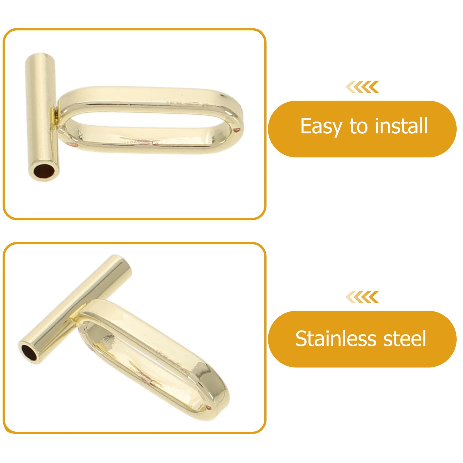 6pcs Brooch To Necklace Converter Stainless Steel Diy Craft Connector For Versatile Styling Trendy Finish Jewelry Making Supply