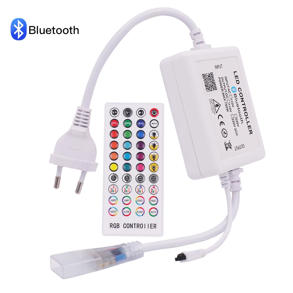 Bluetooth Music Control 750W Controller With Remote For 5050 2835 RGB LED Strip Neon Light EU UK AU 220V US 110V