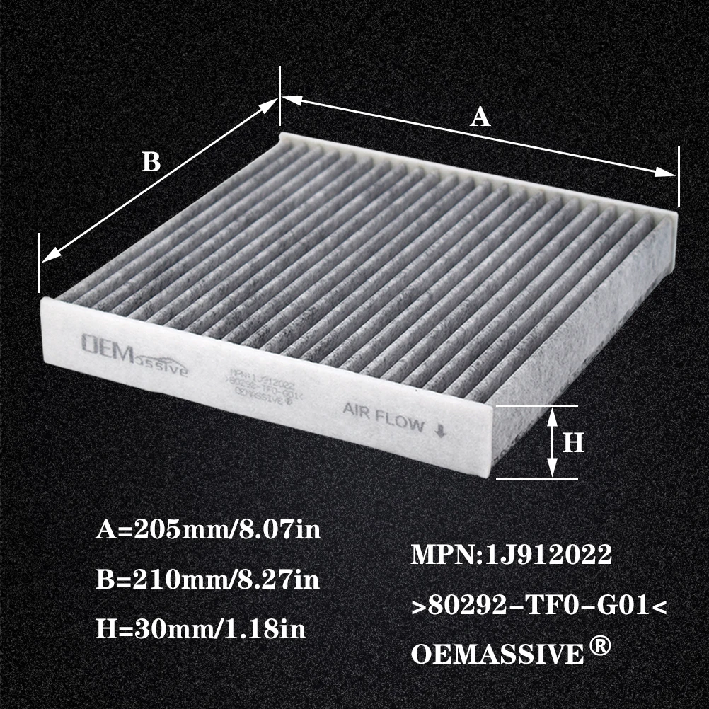 Car Pollen Cabin Air Conditioning Filter Activated Carbon For Honda City Civic X CR-Z Fit 3 4 HR-V Insight 2011 2012 2013 2014