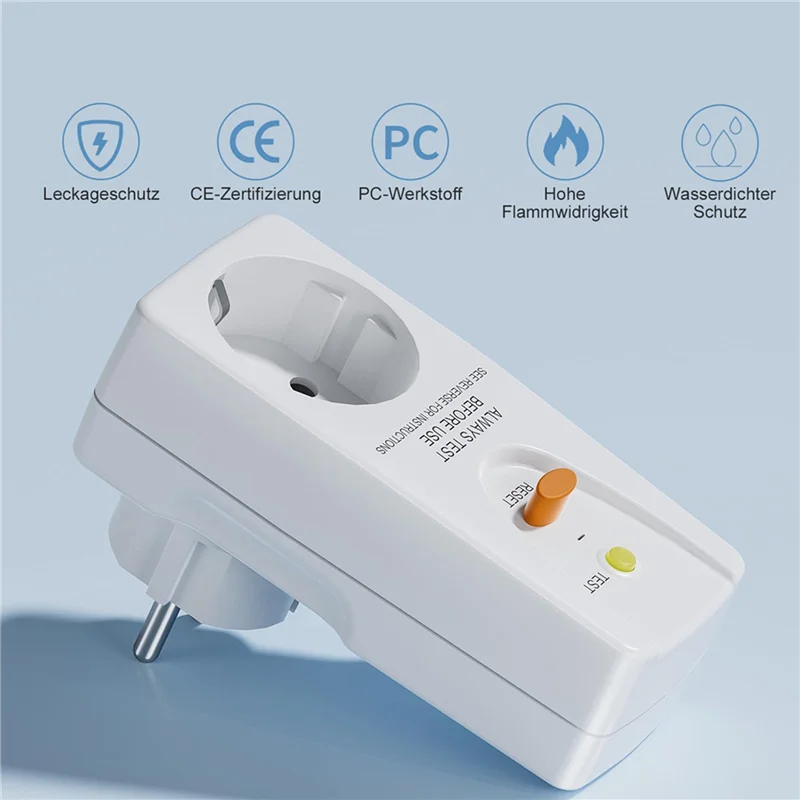 

B17B 4Pack 16A Gfci Leakage Protection Plug Rcd Socket Home Circuit Breaker Cutout Switch Personal Protection Plug EU Plug