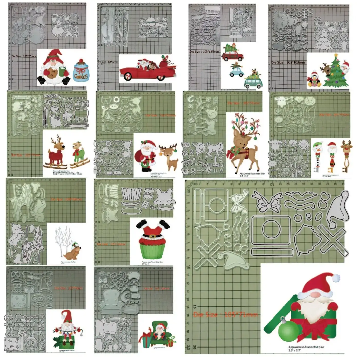 New 2023 Metal Cutting Dies Christmas Santa Claus Elk diy Scrapbooking Photo Album Decorative Embossing PaperCard Crafts Dies