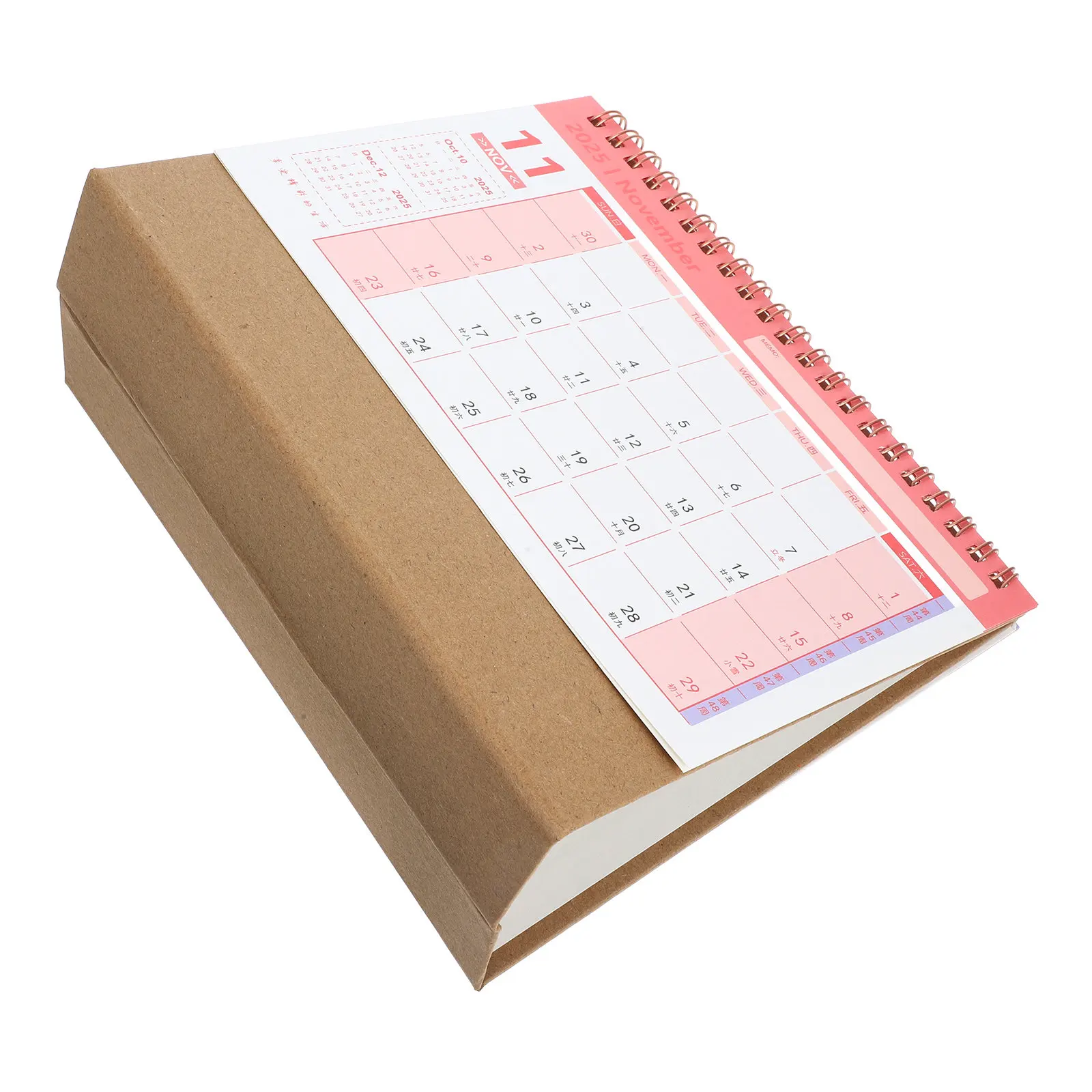 

Minimalist Standing Desk Calendar Spiral Bound Desktop Calendar for Office Academic Household Use Decorative Tabletop Month