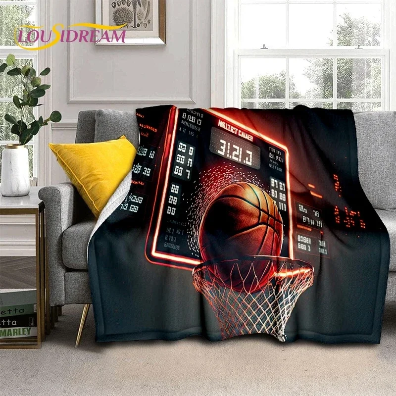 

Latest Basketball Court Frame Soft Flannel Blanket for Beds Bedroom Sofa Picnic,Throw Blanket for Cover Outdoor Leisure Nap Gift