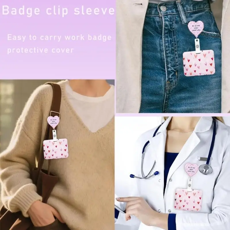 Retractable Horizontal Badge Holders with Tool-Free Interchangeable Clip and Card Reels Set for Workplace Access D2RC