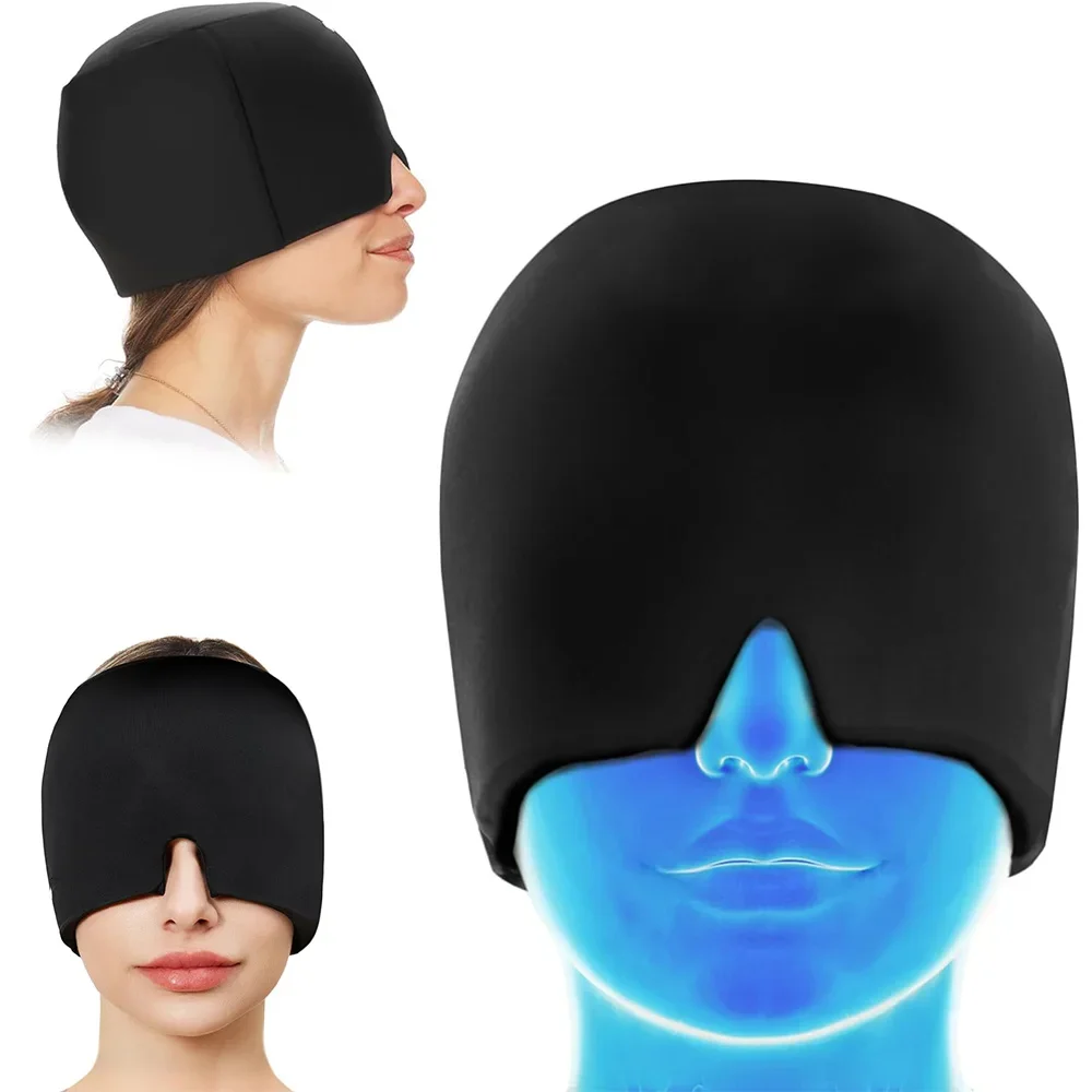 

Hot Cold Eye Mask Gel Ice Pack Sleep Mask for Migraine Relief & Puffy Eyes Adjustable Cooling Warming Eye Cover Soft Eyeshade