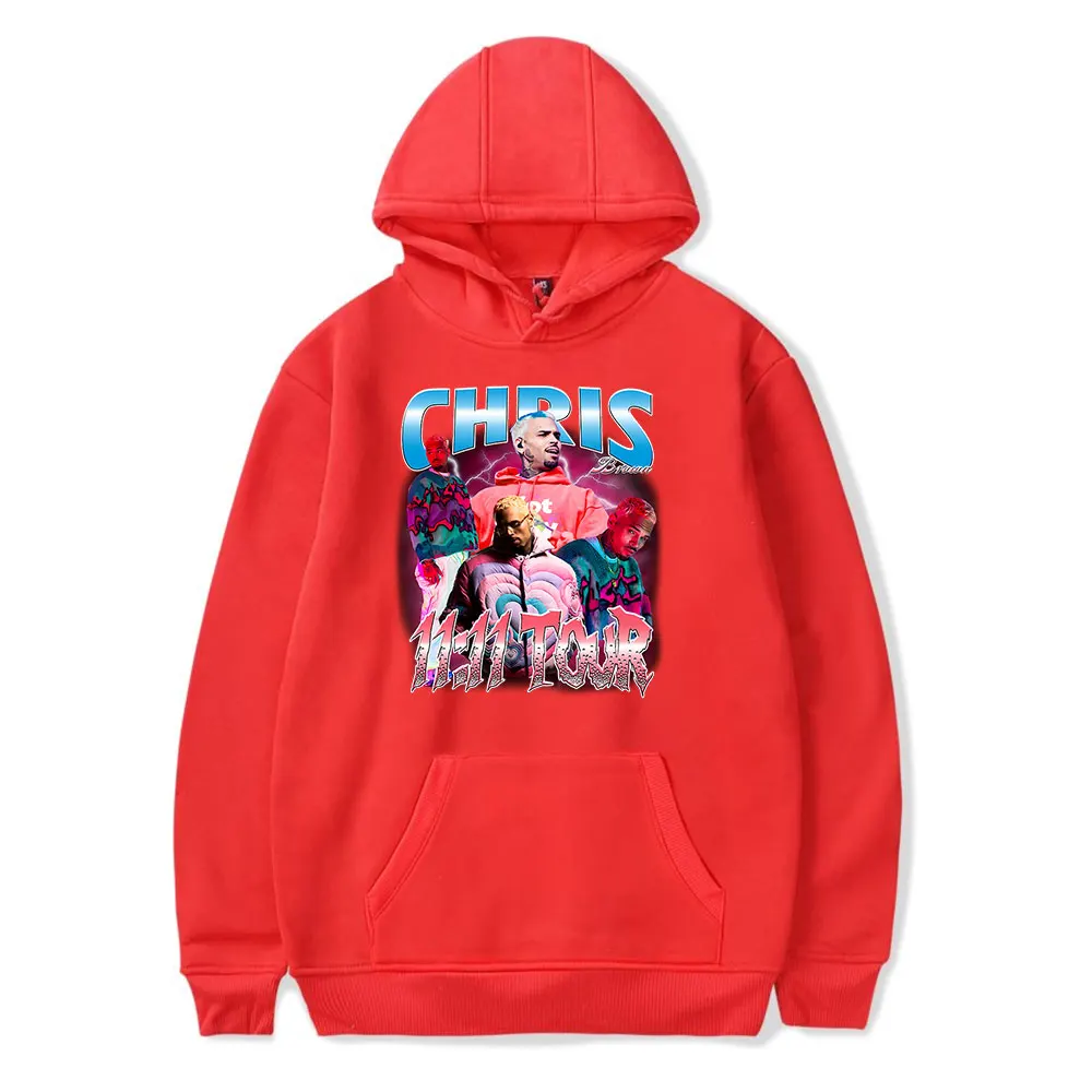 Chris Brown merch the 1111 tour vintage  hooded drawstring pocket sweatshirt men/women rapper hip hop  Pullovers