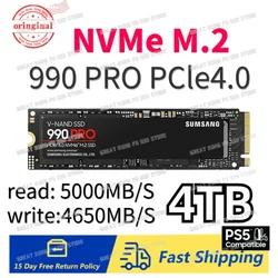 2024 New 990 PRO with Heatsink SSD 1TB 2TB 4TB PCIe Gen 4.0x4 Solid State Drive NVMe 2.0 M.2 2280 Internal SSD for Laptop/PC/PS5