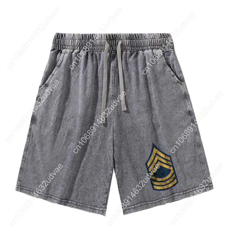 US Army Rank Master Sergeant E8 MSG Shorts Man Woman Teenager Retro Short Pants Cotton Elastic Soft Beach Shorts Customized Pant #3