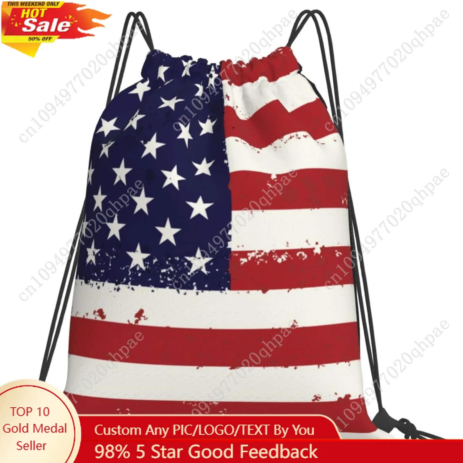 

Usa Flag Unisex Drawstring Backpack Bag Sport Gym Dance Travel Sackpack