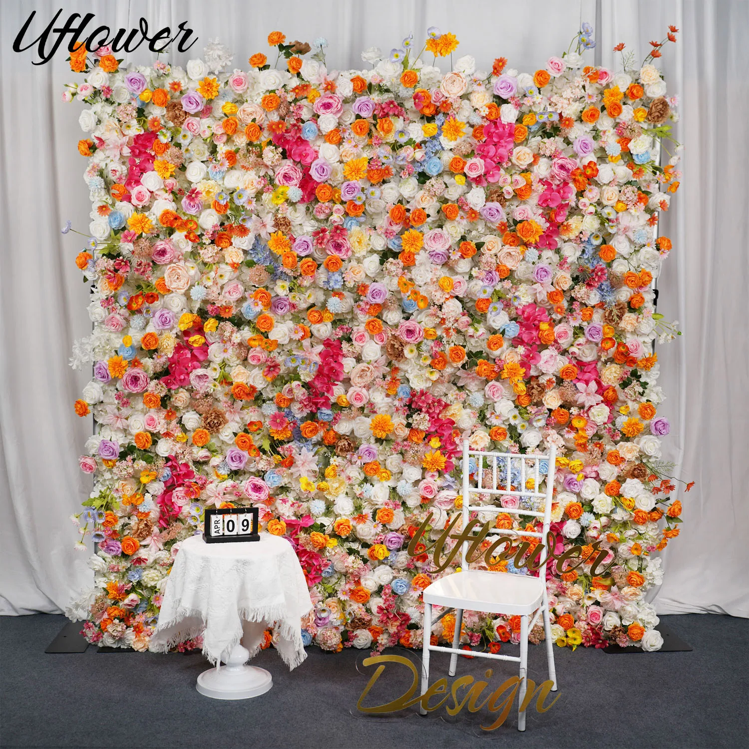 

Uflower New Red Rose Silk Artificial Flower Wall Supplies Decoration Beautiful Backdrop Decorative Wedding Party Props Wholesale