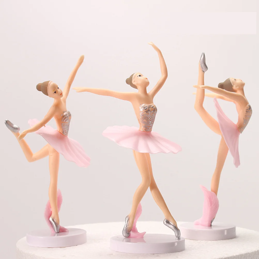 

6Pcs Birthday Cake Decor Ballerina Girl Plastic Decoration Adorable Cake Toppers Birthday Party Baking Ornament