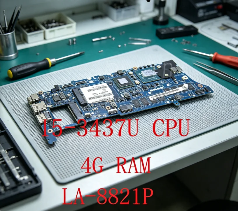 

yourui FOR Dell XPS 12 9Q23 Laptop Motherboard W/ i5-3437U CPU 4G RAM DDR3 CN-0741V1 741V1 0741V1 LA-8821P Full Test