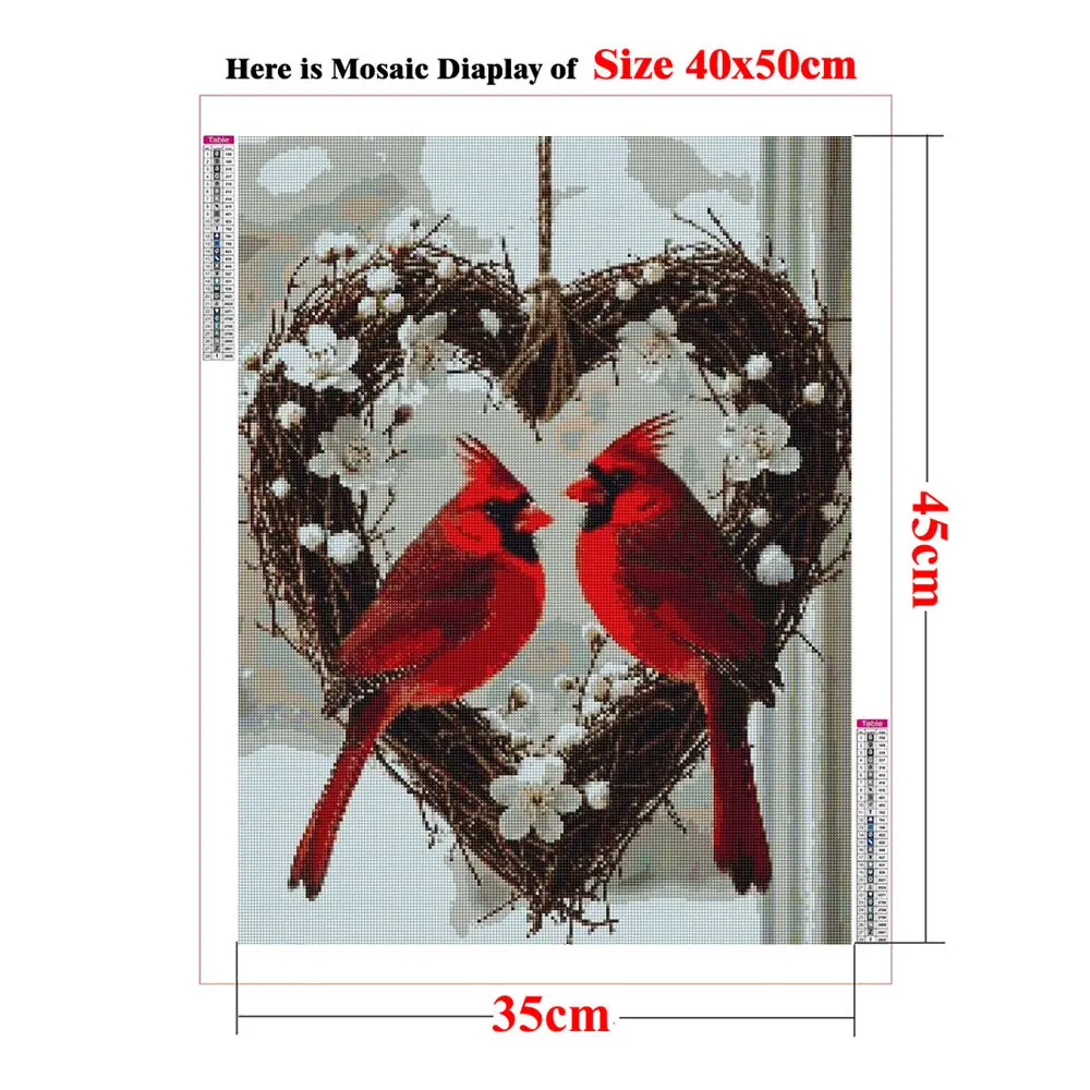 5d Diy Diamond Mosaic Painting Red Cardinal North Carolina State Bird Embroidery Cross Stitch Modern Abstract Style Wall Art