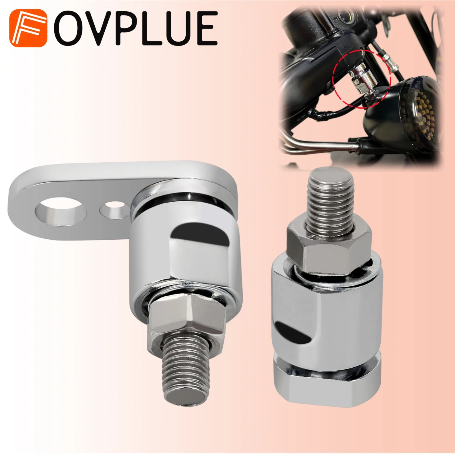 Motorradzubehör Chrom-Frontblinker-Schwenkbares Montageset für Harley Softail Dyna CVO Low Rider Street Bob Fat Boy 114