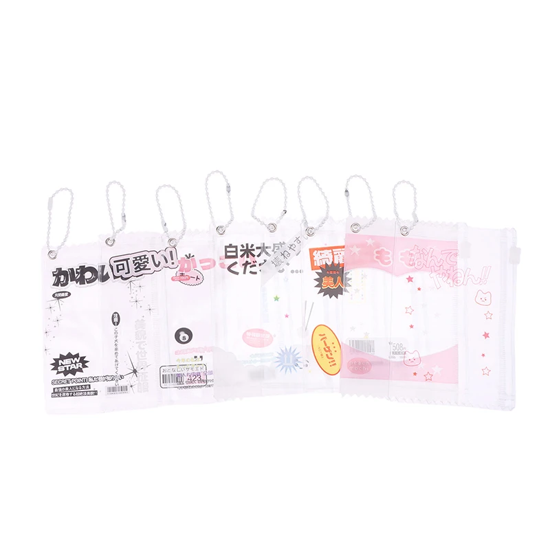 New 1Pc Cute Transparent Candy Bag Props Badge Storage Display Bag Pendant Protective Shell Card Sleeves Holder Bag