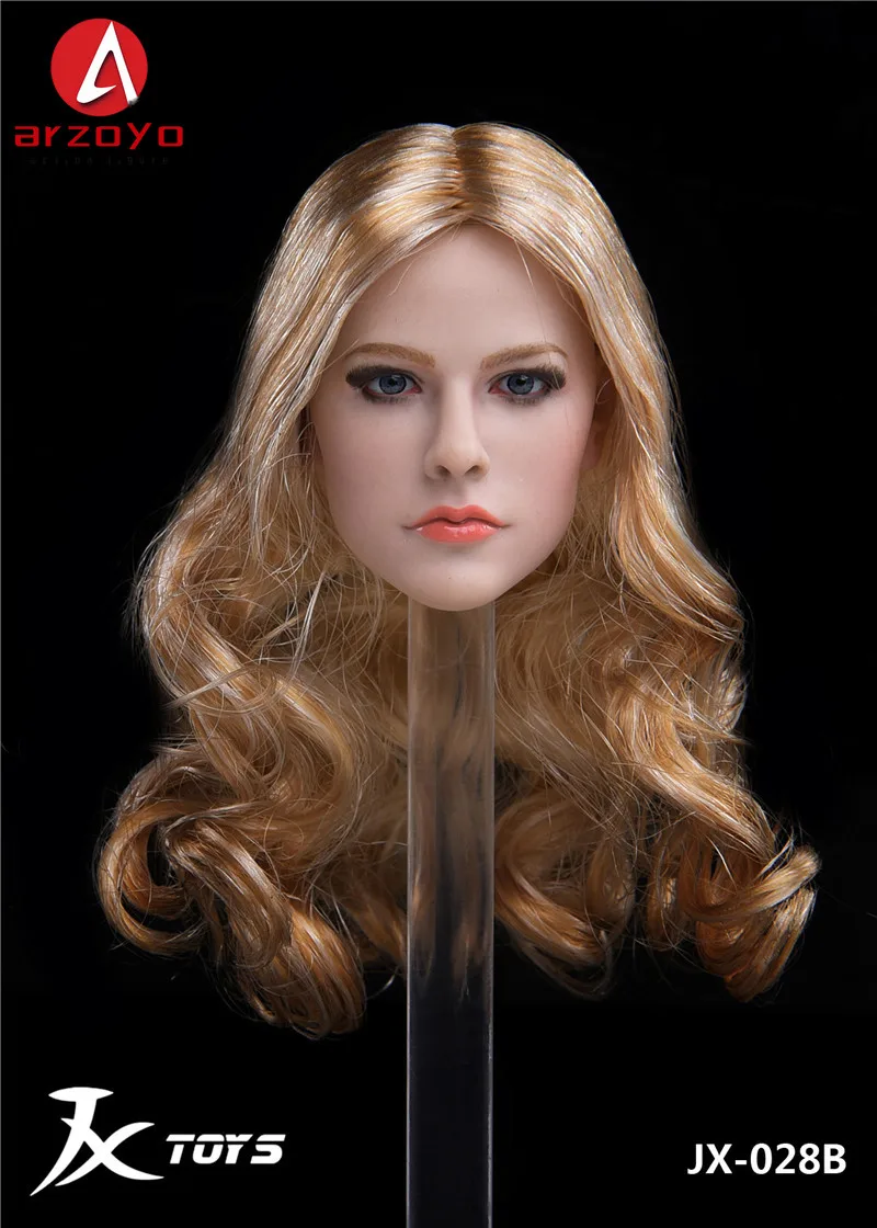 JX-028 1/6 Scale Avril Head Sculpt Carving Model Fit 12'' Female Soldier Action Figure Body Dolls