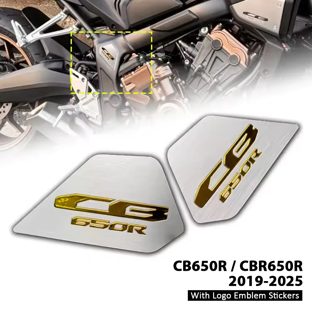 

Боковая крышка рамы, накладки из нержавеющей стали для Honda CB650R CBR650R 2019-2025 с наклейками с эмблемой типа R