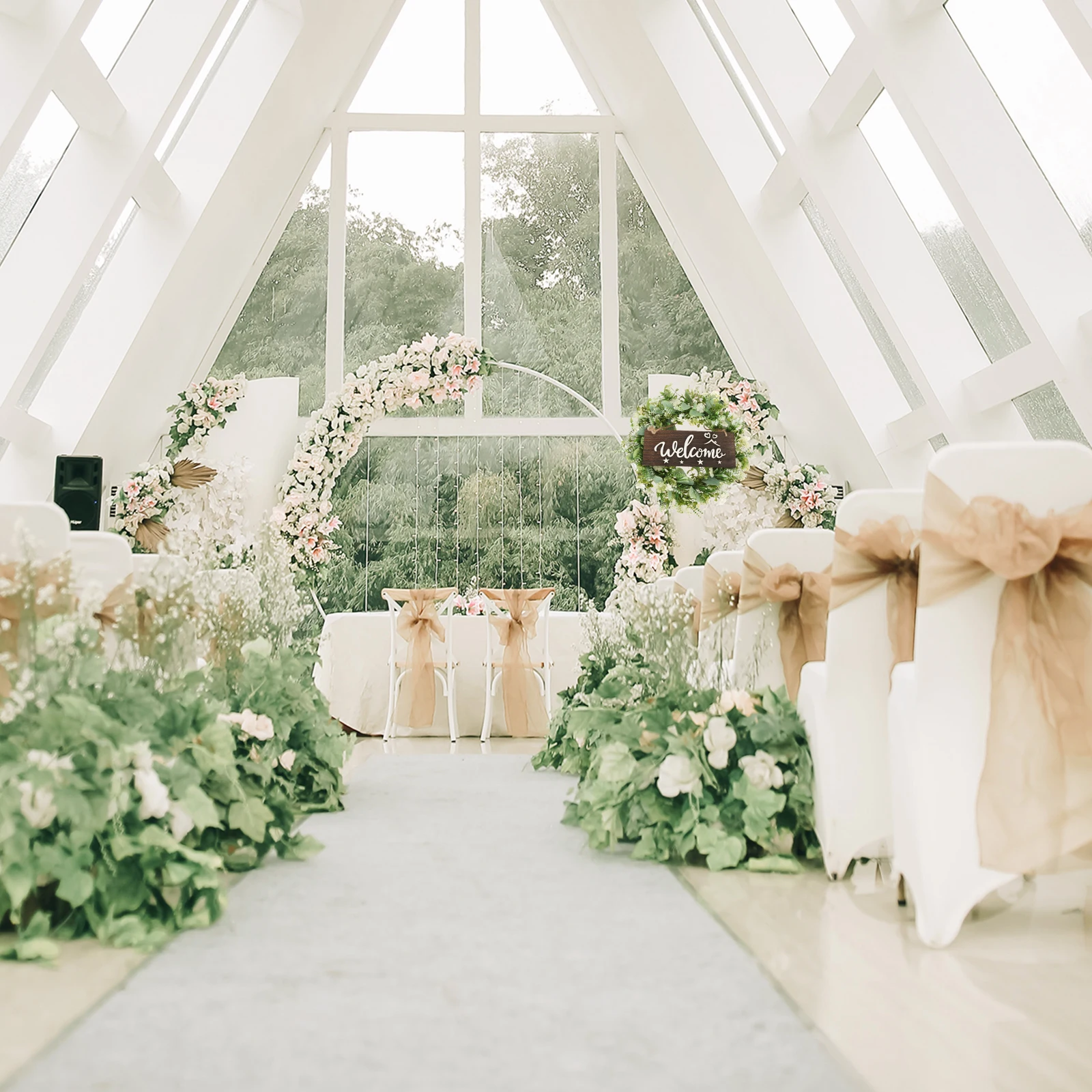 

Eco-friendly Wreath Spring Garland Decor Party Season Front Door Christmas Holiday Adornment Simulation Eucalyptus Vivid