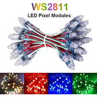 50pcs WS2811 2811 IC RGB Full Color 12mm Pixels Digital Addressable 5V 12V Dream Color LED Pixels Module IP68 Waterproof Light