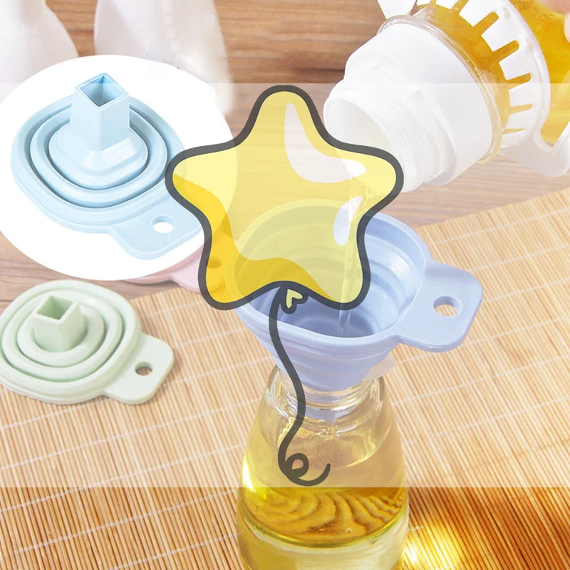 Silicone Folding Funnel Household Liquid Dispensing Portable Funnel Kitchen Tool