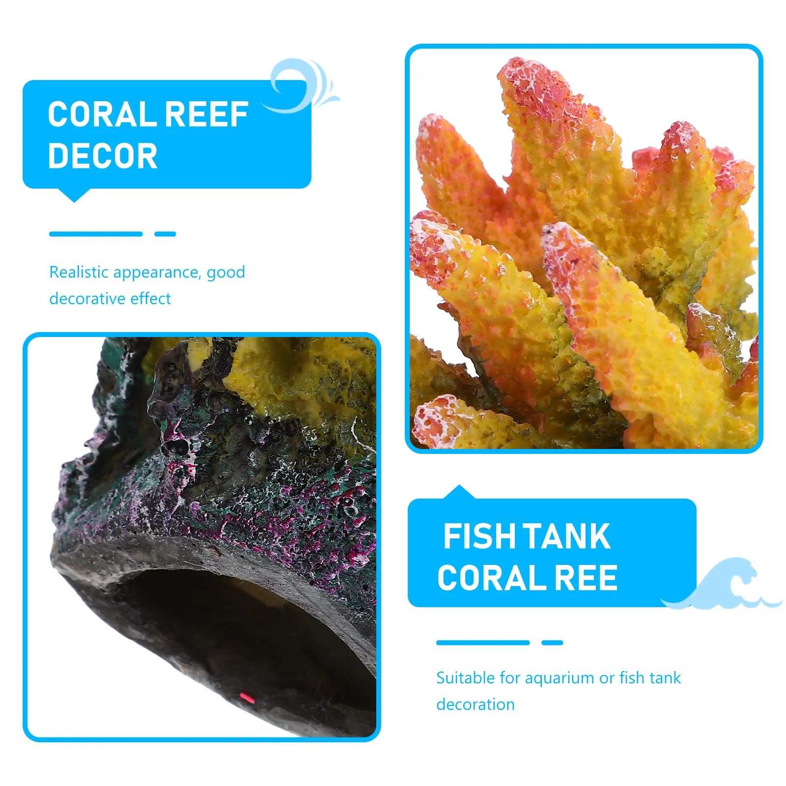 

Artificial Coral Reef Decor Realistic Resin Aquarium Coral Ornament Fish Tank Decoration Exquisite Details Aquarium Landscape