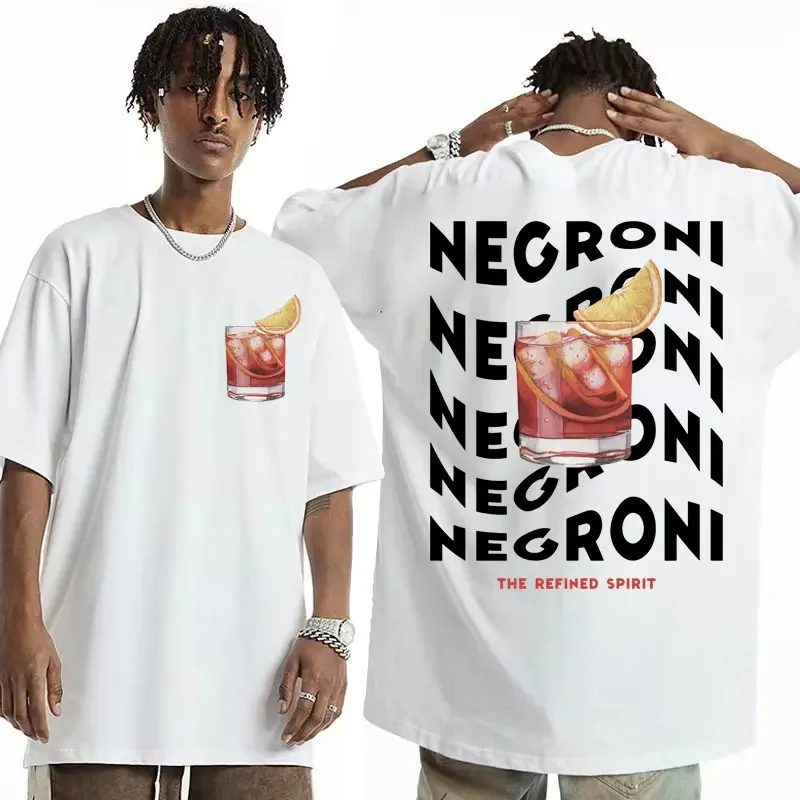 Waving Negroni Funny Meme T-shirt Men's Women's Clothing Fashion Aesthetic T Shirts Retro Casual Short Sleeve T Shirt Streetwear